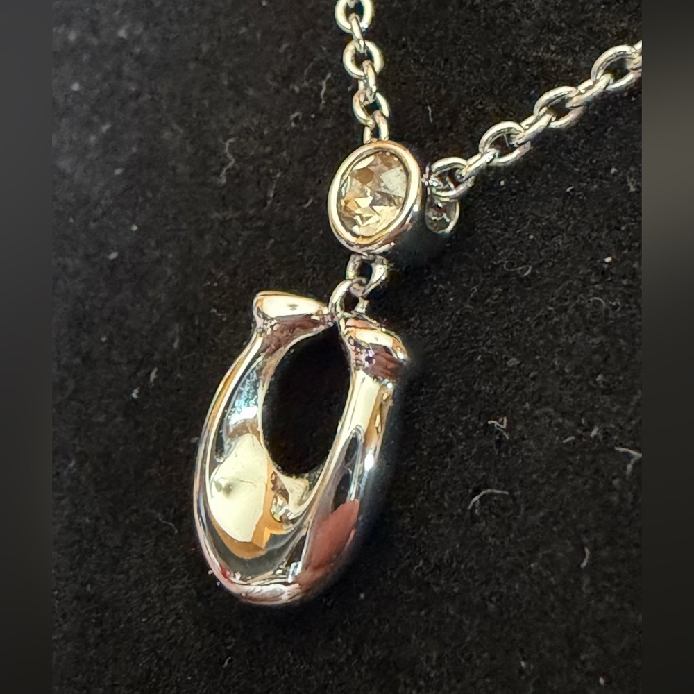 Coach Signature Crystal Silver-Toned Necklace
